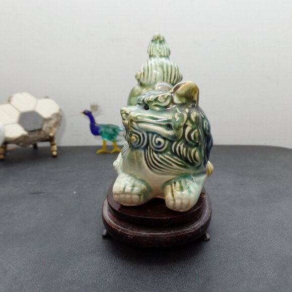 Vintage Chinese Porcelain Foo Dog Sculpture Figurine Shi Shishi Guardian Statue - Picture 8 of 13